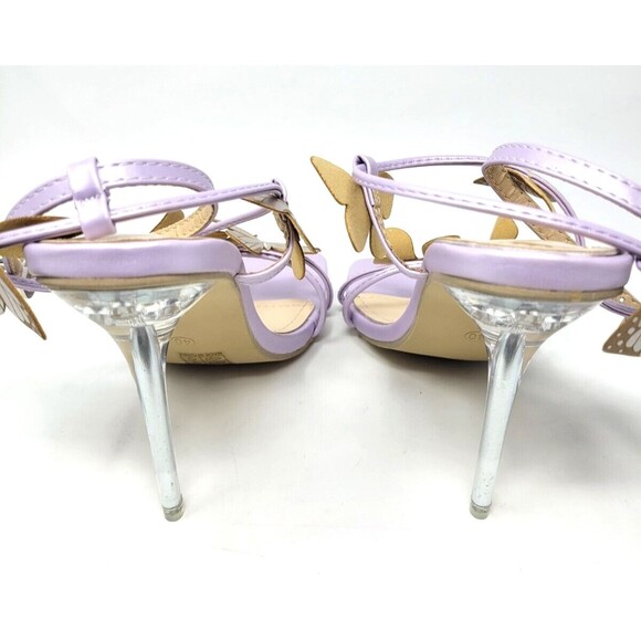 Enchanting Butterfly Stilettos with Clear Heels, Lavender, Size US 9 (EU 40) - Picture 8 of 10